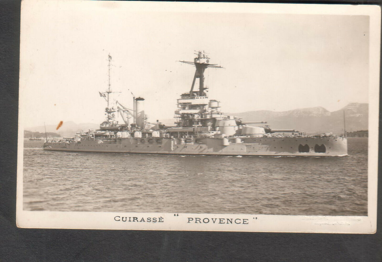 France unmailed RPPC post card ship cuirasse Provence