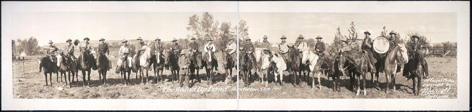 1911 Panoramic: The Round-Up Band,Pendleton,Umatilla County,Oregon 97801