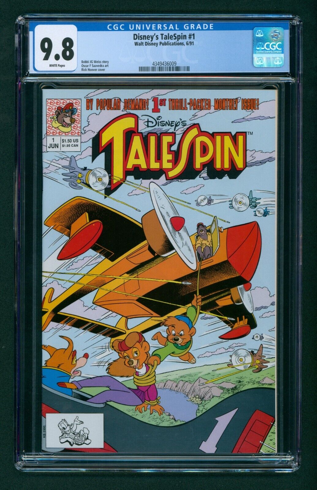 RARE Disney's Talespin #1 (1991) CGC 9.8 White Only 23 9.8s on the Census