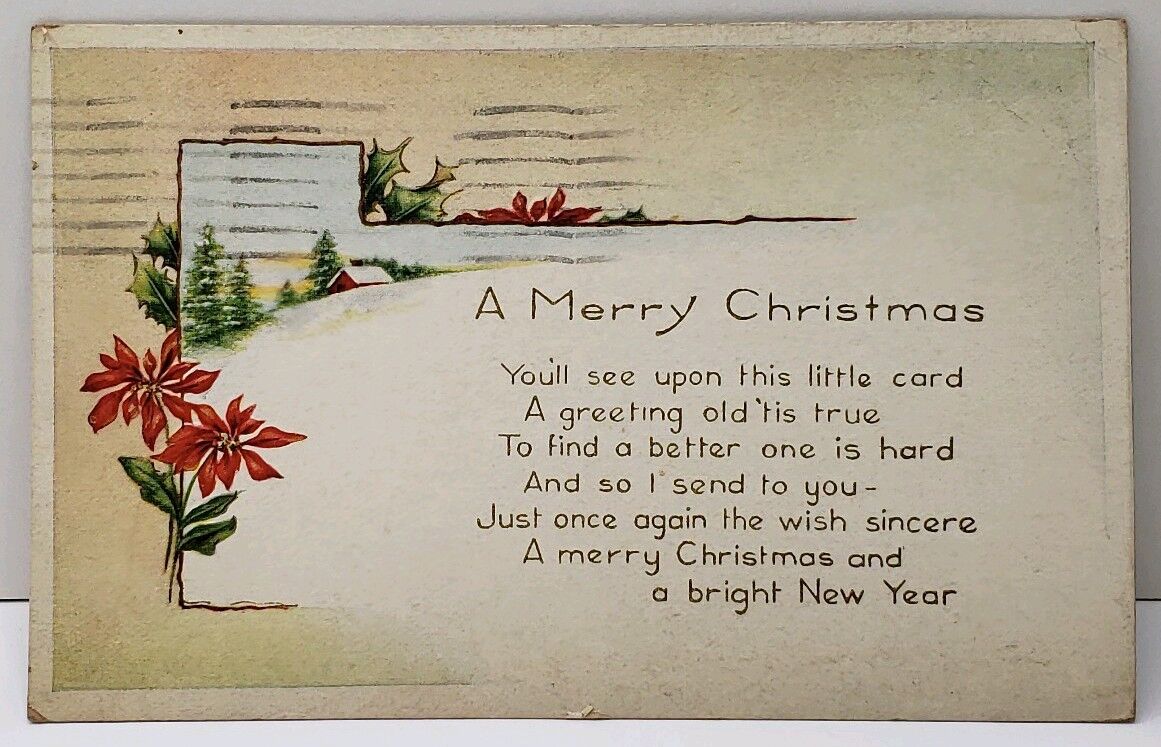 Merry Christmas Alliance Ohio to Burket Indiana 1916 Postcard A14