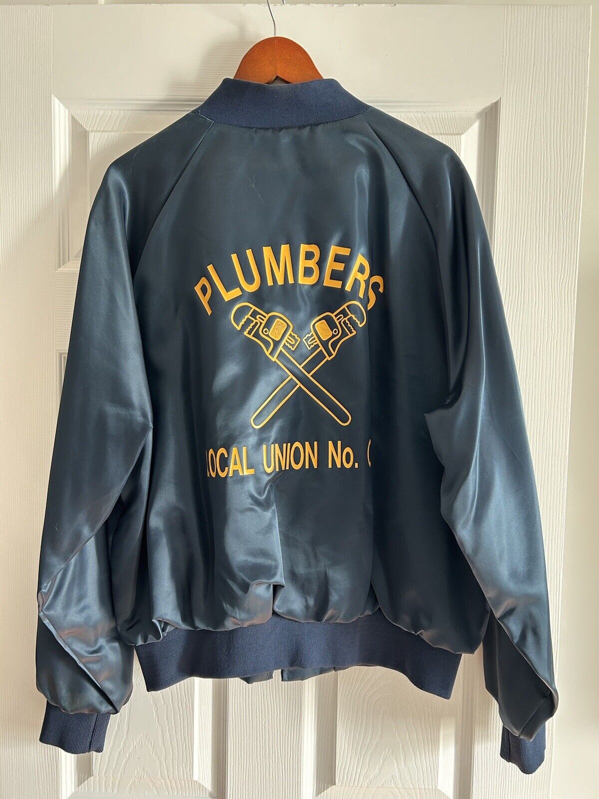 Vintage Satin 1970’s Plumbers Union Local One Jacket 