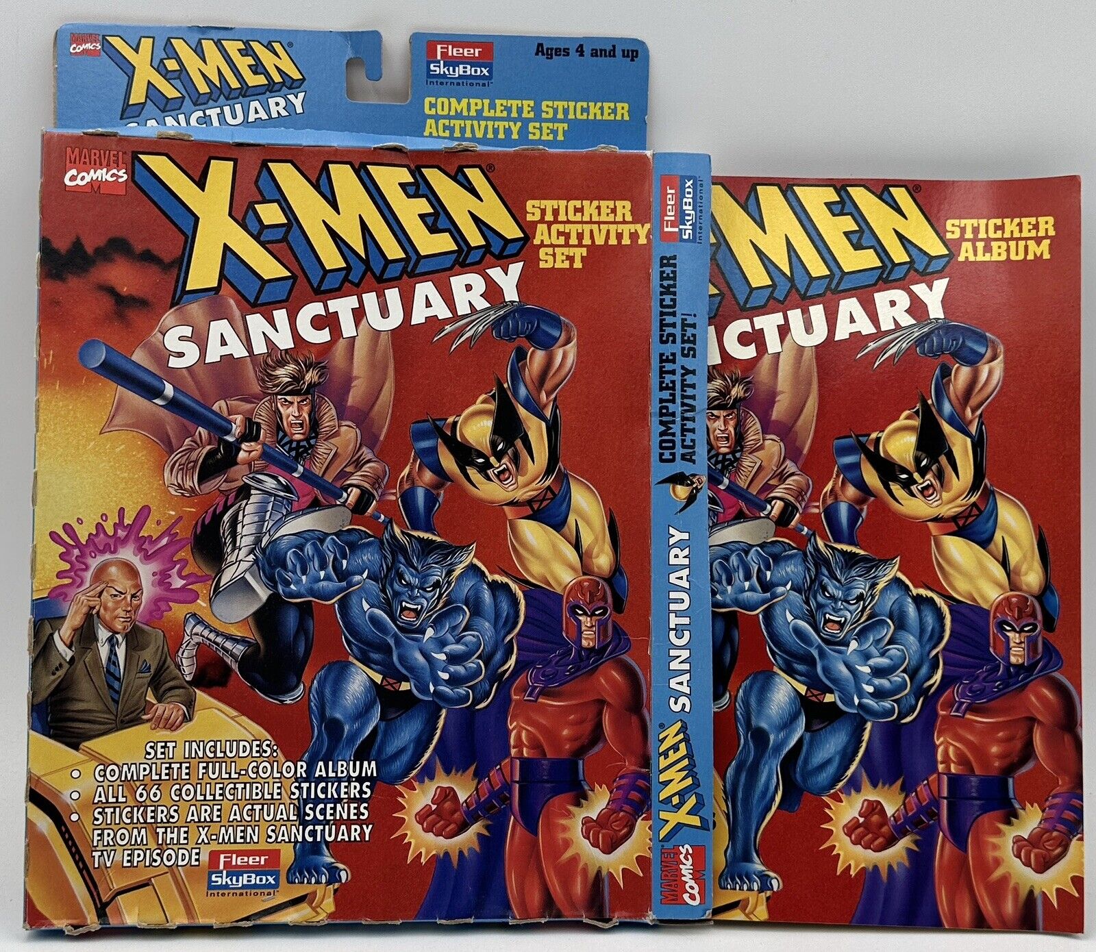 1996 X-Men Sanctuary Compete Sticker Activity Set Album 66 Stickers Panini Fleer