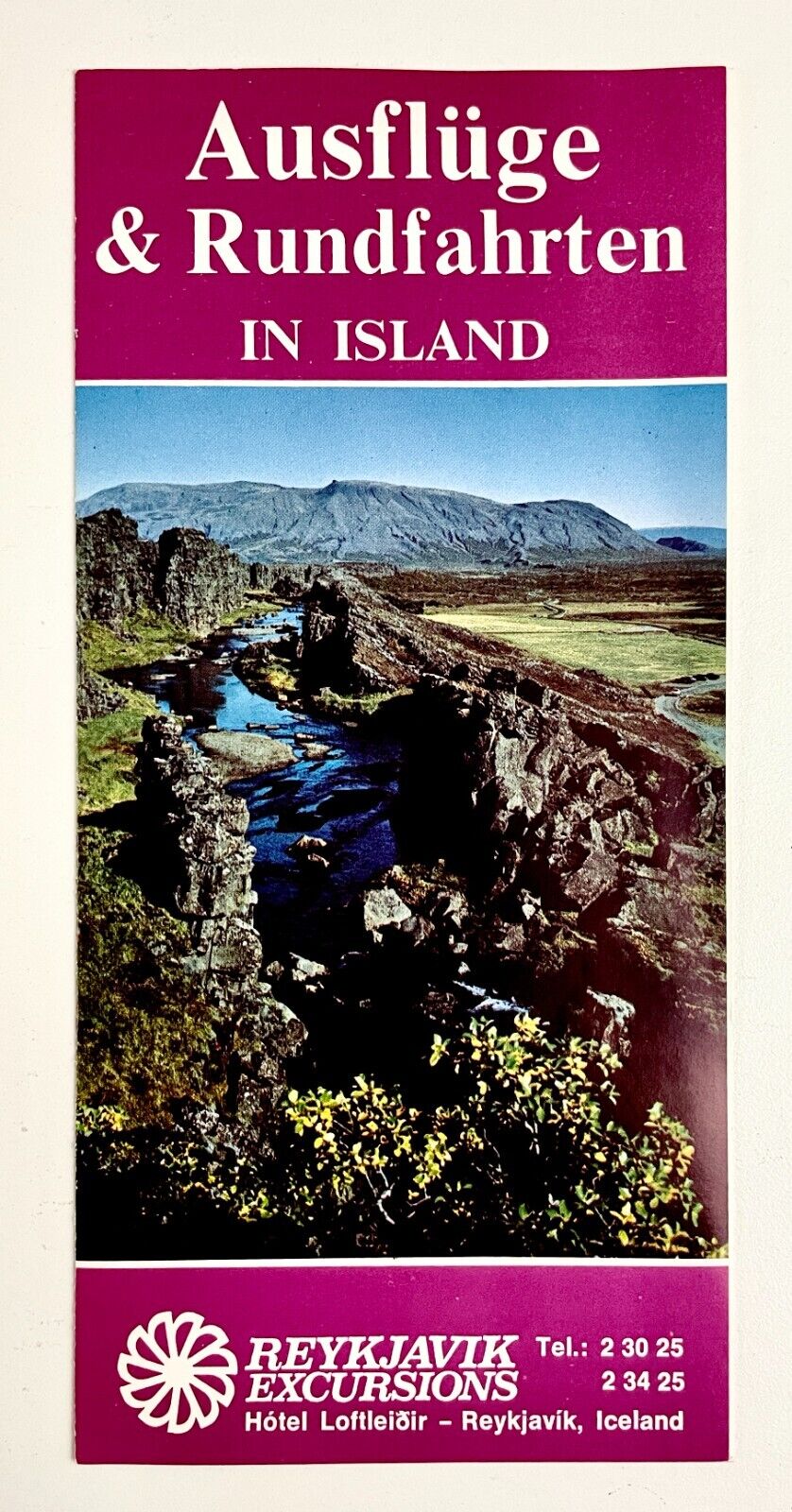 1970s Reykjavik Iceland Tour Ausfluge Rundfahrten Loftlrioit VTG Travel Brochure