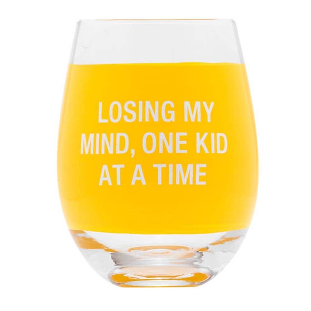 About Face Designs Losing My Mind Wine Glass