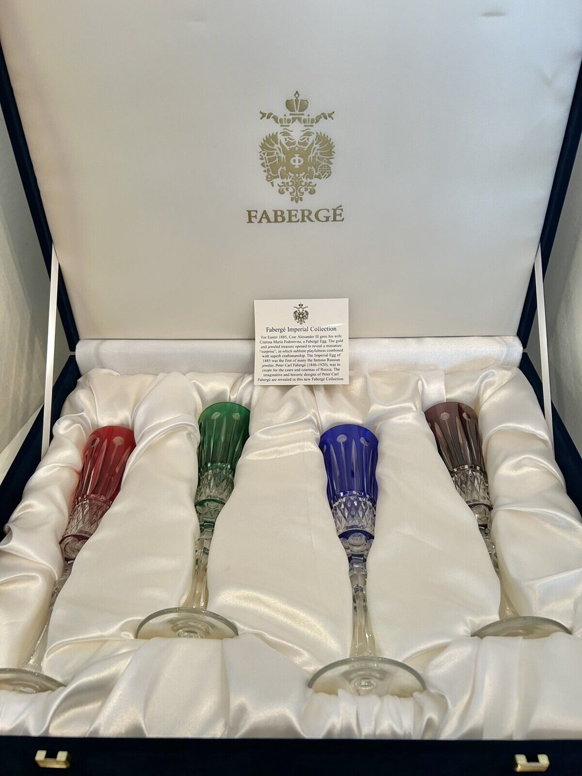 Faberge Fluted Champagne Xenia Flutes New In Original Box