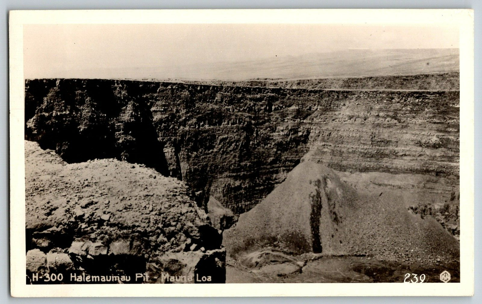 RPPC Vintage Postcard - Halemaumau Pit - Mauna Loa - Unposted - Real Photo