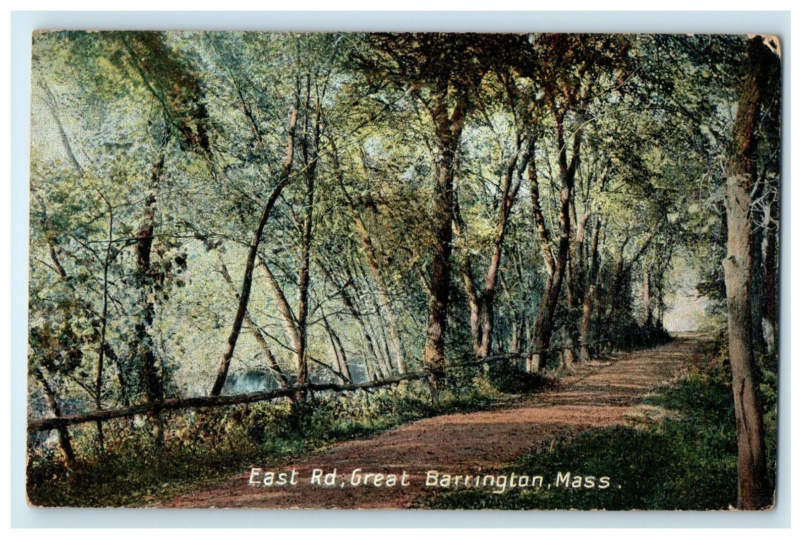 1909 Nature Scene at East Road Great Barrington, Massachusetts MA Postcard
