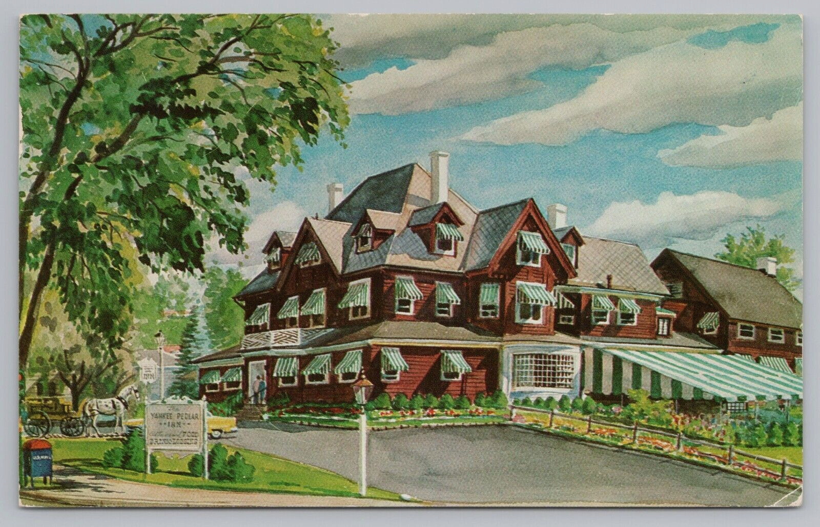 Postcard The Yankee Pedlar Inn Holyoke Massachusetts Posted Chrome 1961