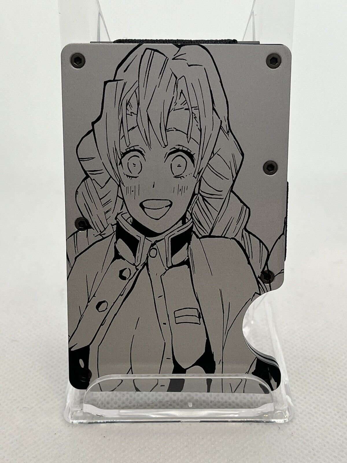 Mitsuri Kanroji Metal Minimalist Wallet Card Case From Demon Slayer Anime