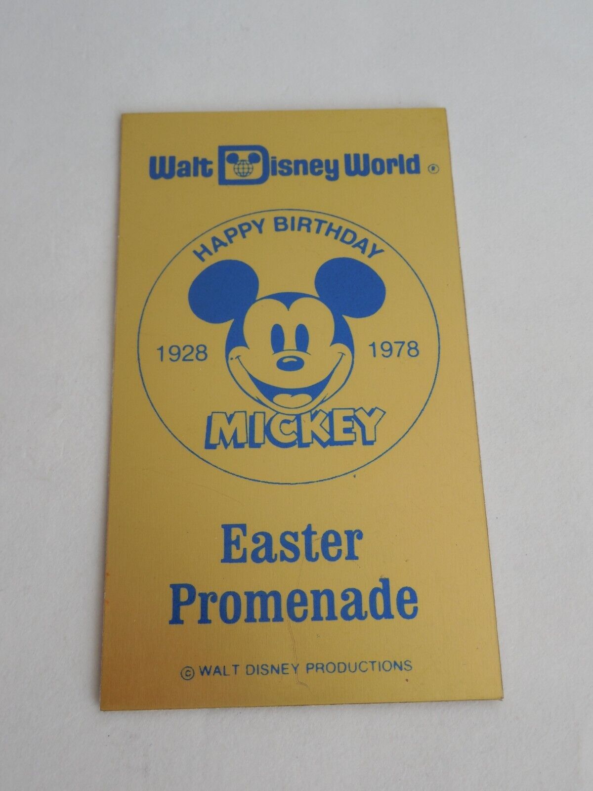1970s Magic Kingdom Easter Promenade Small Thin Metal Sign Prop Disney World