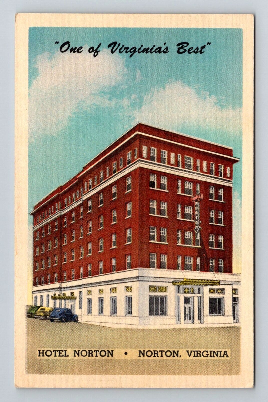 Norton VA-Virginia, Hotel Norton, Advertising, Vintage Postcard