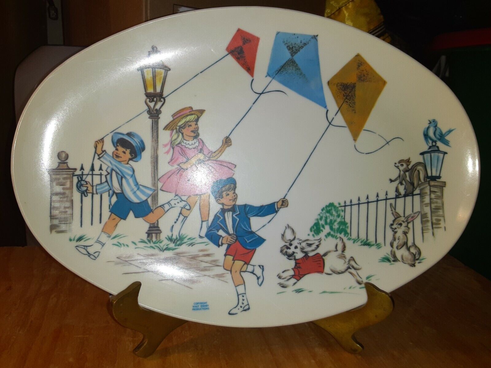 Walt Disney Mary Poppins Melmac Dinnerware Oval Serving Platter Plastic Plate