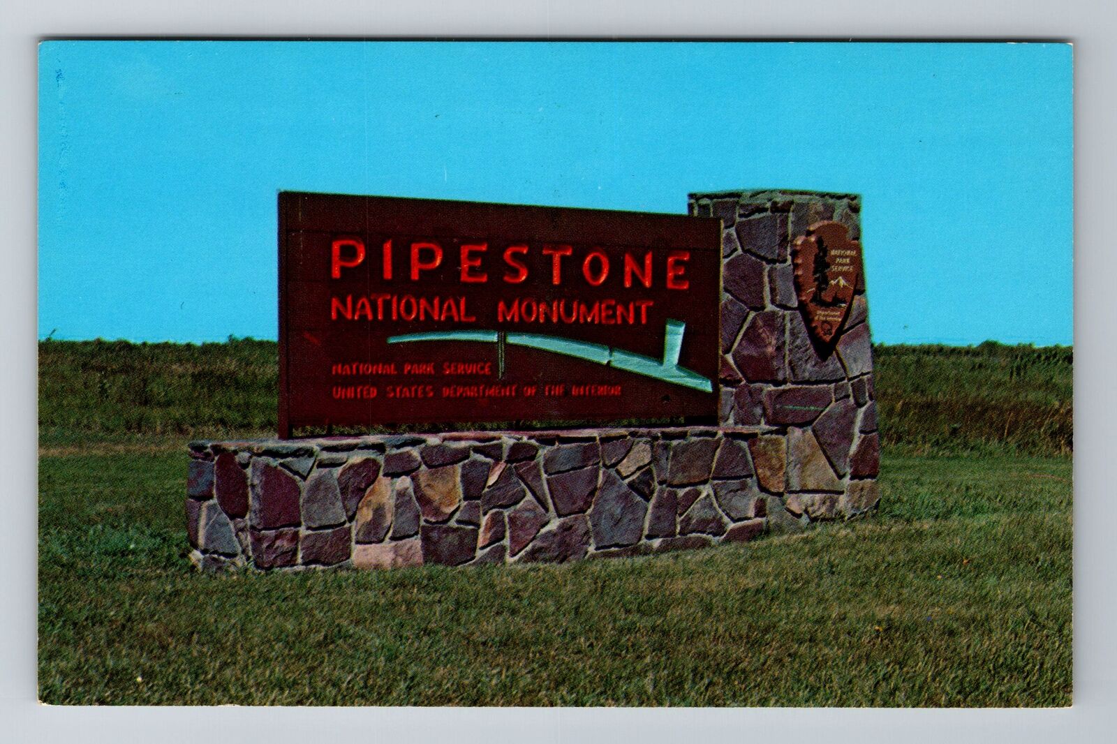 Pipestone MN-Minnesota, Pipestone National Monument, Antique Vintage Postcard