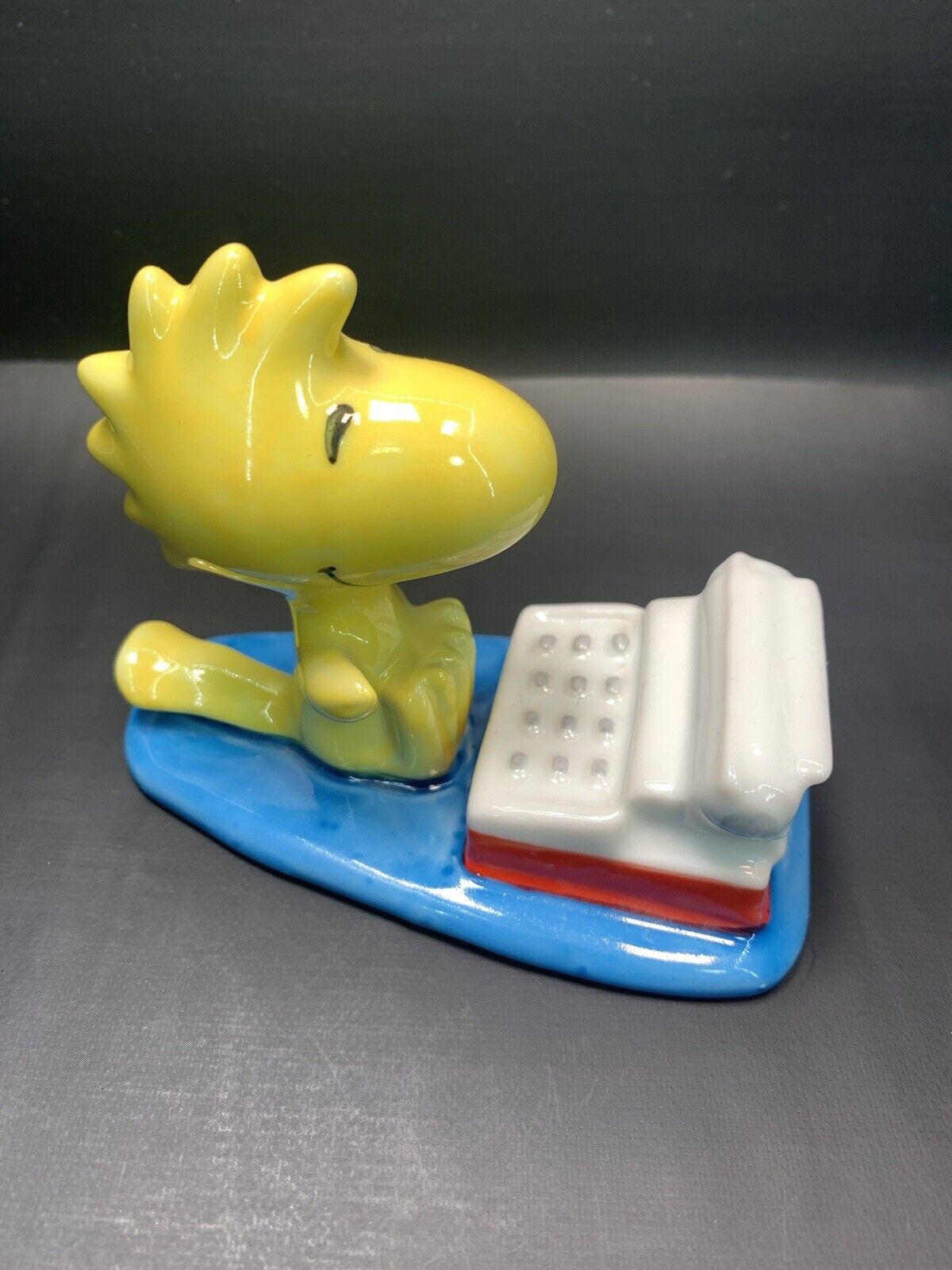 1998 Flambro Imports Ceramic Peanuts Woodstock At Typewriter Figurine