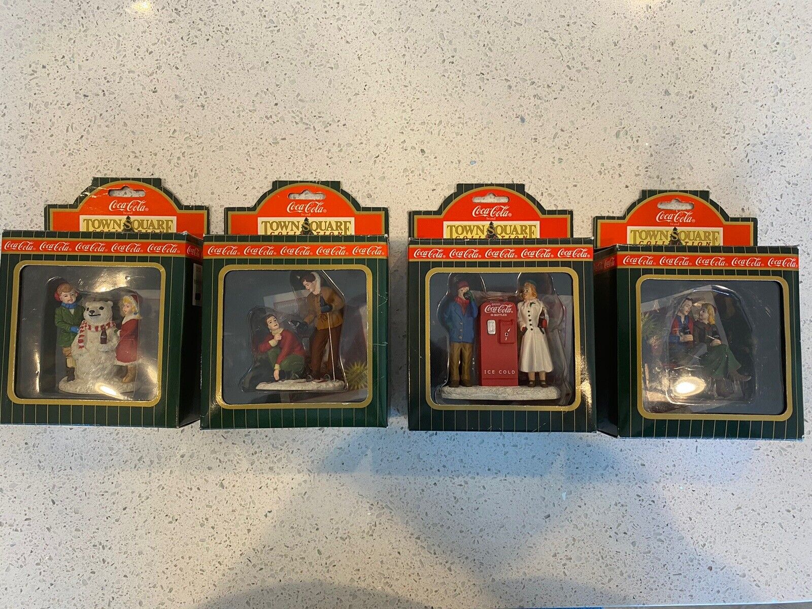 Coca Cola Town Square Collection Christmas Ornaments Vintage Lot Of 4 From 1996