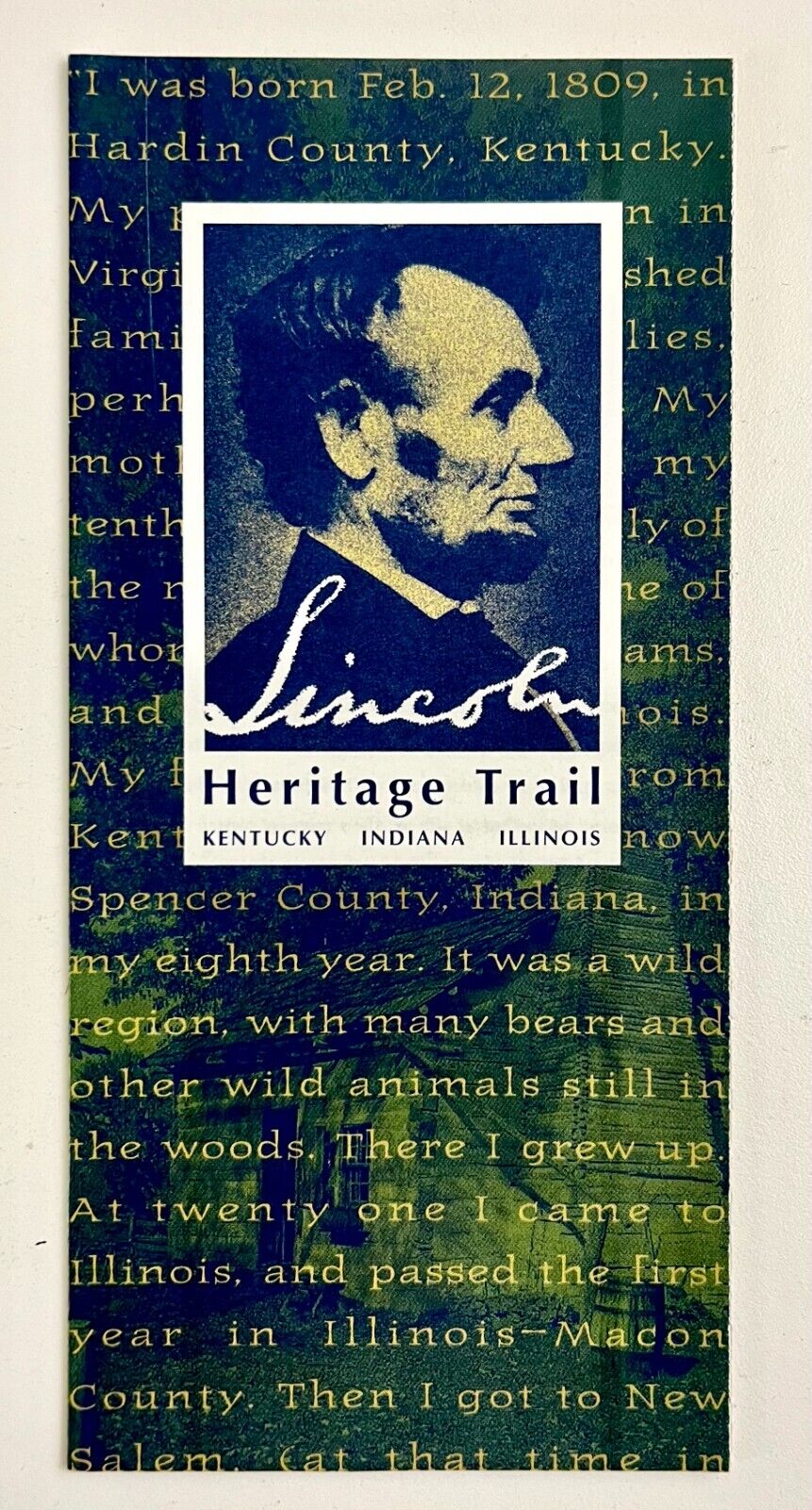 1980s Lincoln Heritage Trail Kentucky Indiana Illinois Vintage Travel Brochure