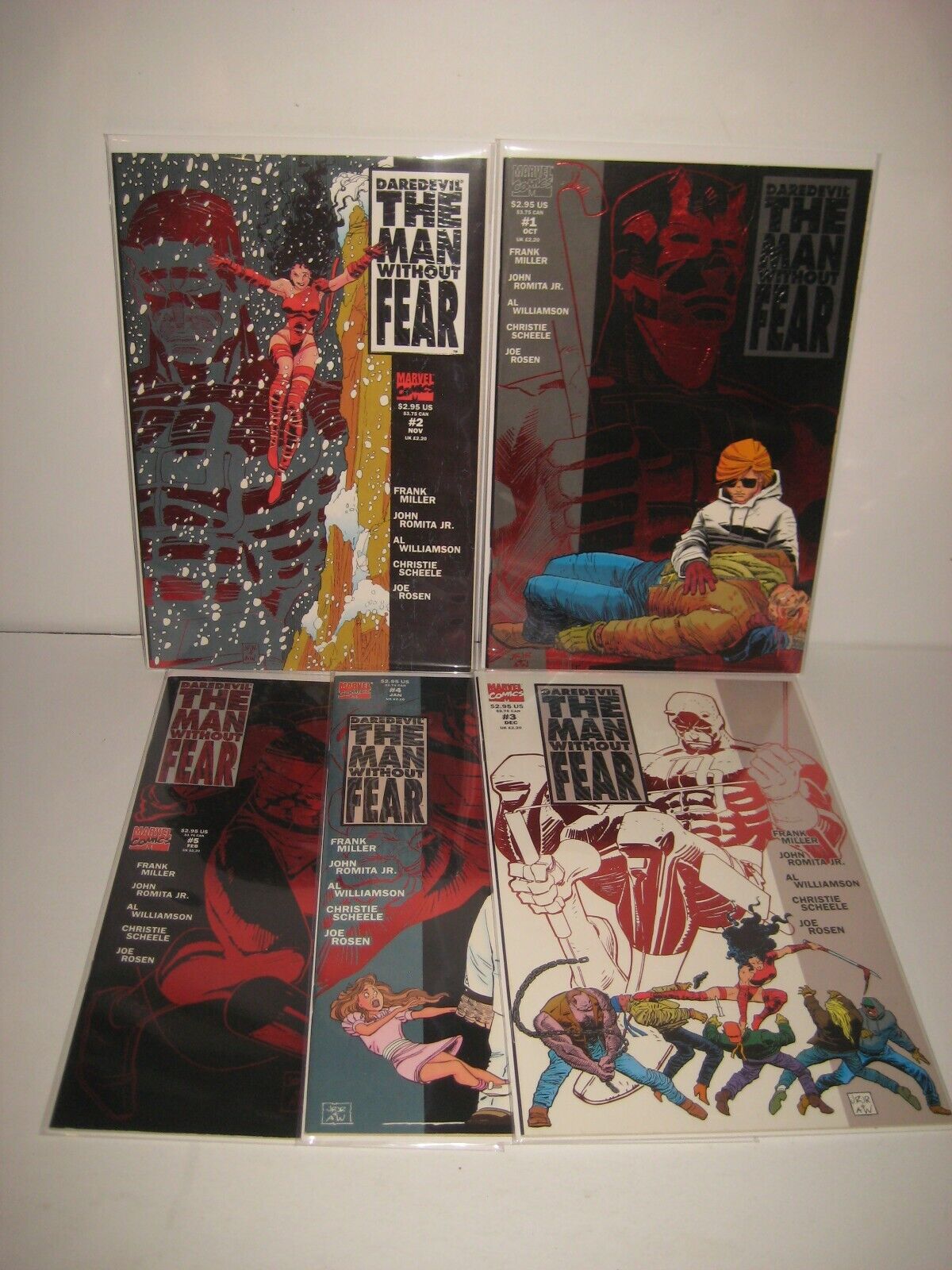 DAREDEVIL THE MAN WITHOUT FEAR #1 - 5 Complete Set (1993) Marvel Frank Miller