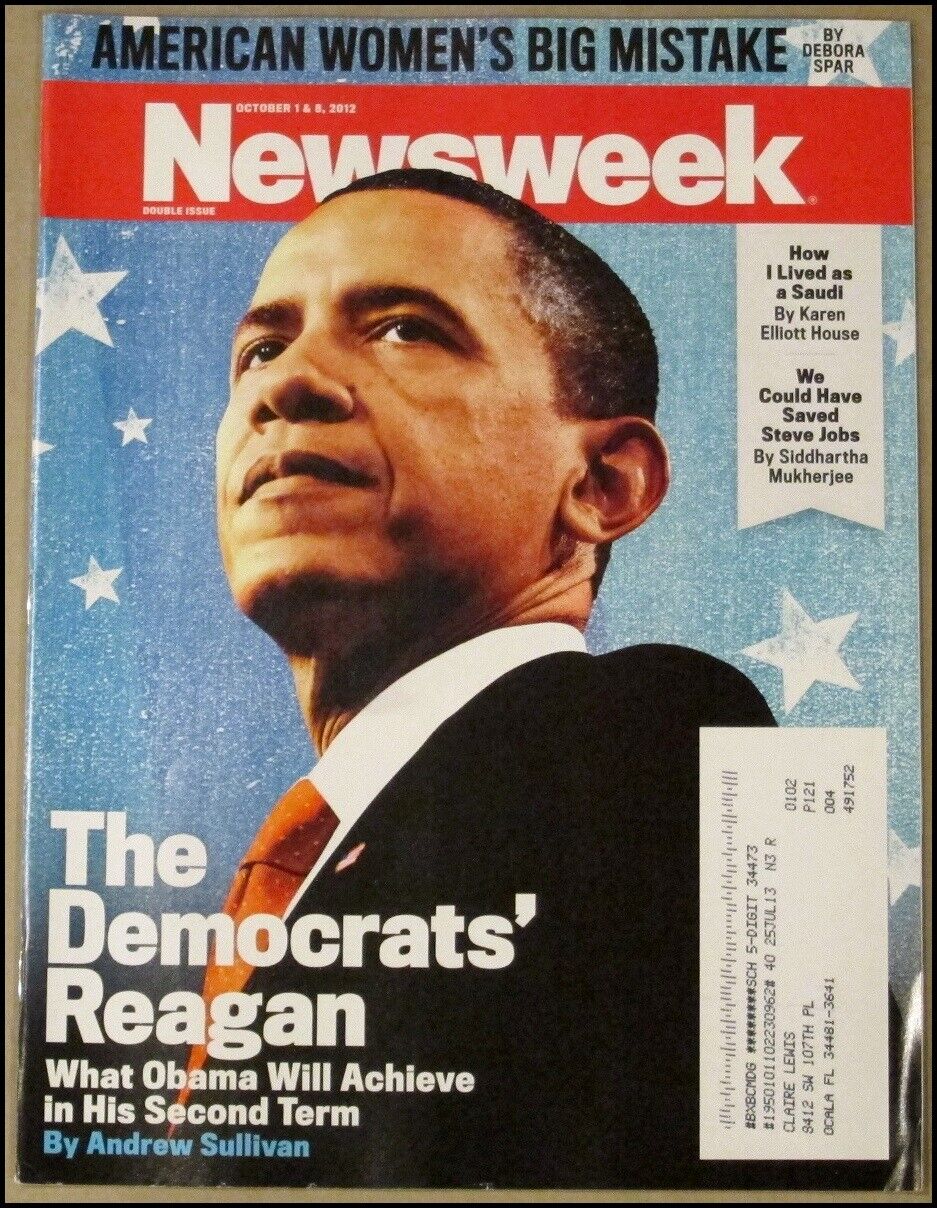 10/1/2012 10/8/2012 Newsweek Magazine President Barack Obama Democrats\' Reagan