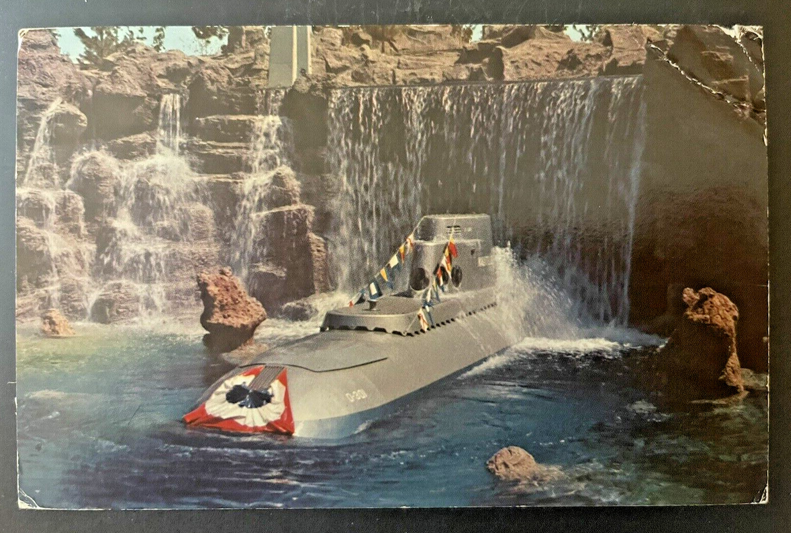 Vintage Disney Postcard Submariners Falls RPPC 1966 Posted 4 Cent Lincoln Stamp