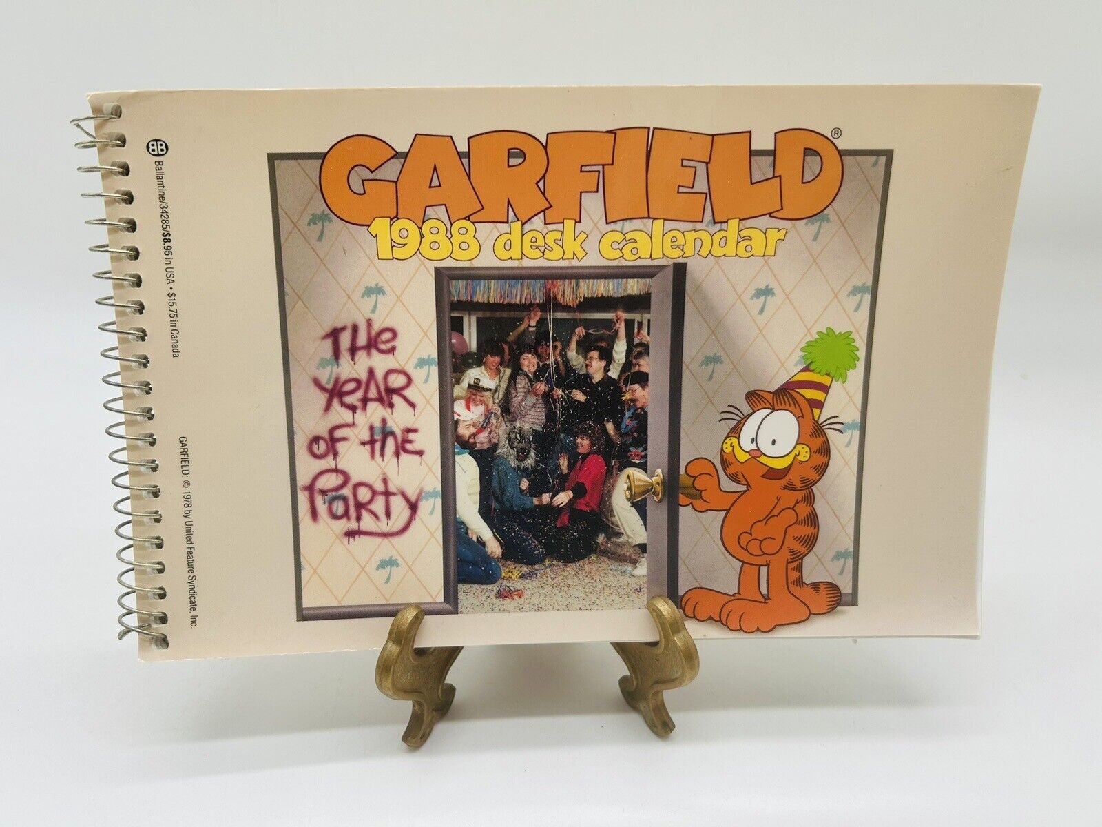 Vintage Garfield 1988 Desk Calendar Unused “The Year Of The Party”