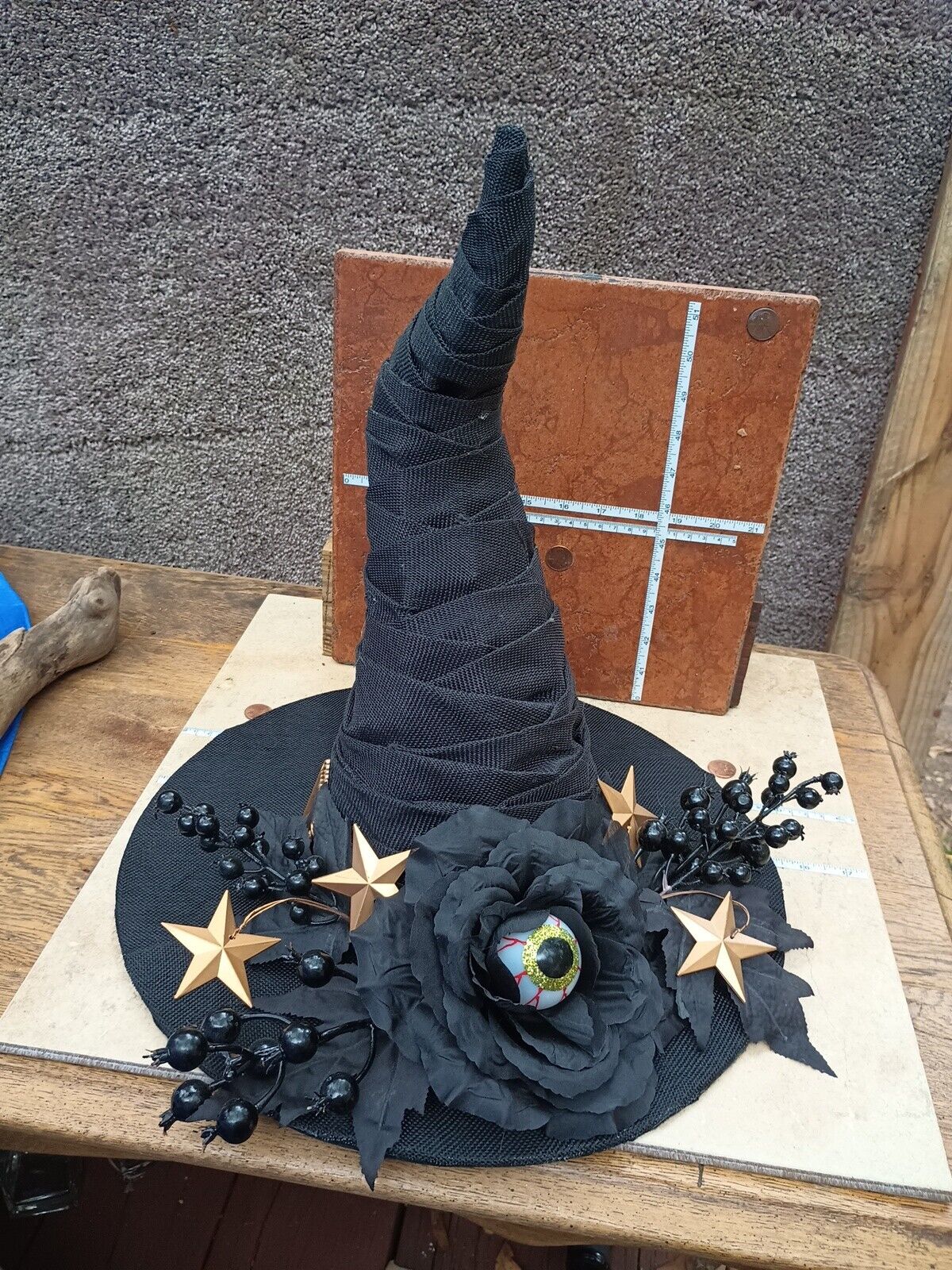 Halloween Very Large And Very Nice Witch Hat 15 inches wide and 16 inches tall 