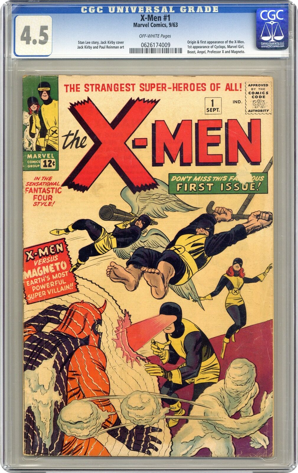 Uncanny X-Men #1 CGC 4.5 1963 0626174009 1st app. X-Men