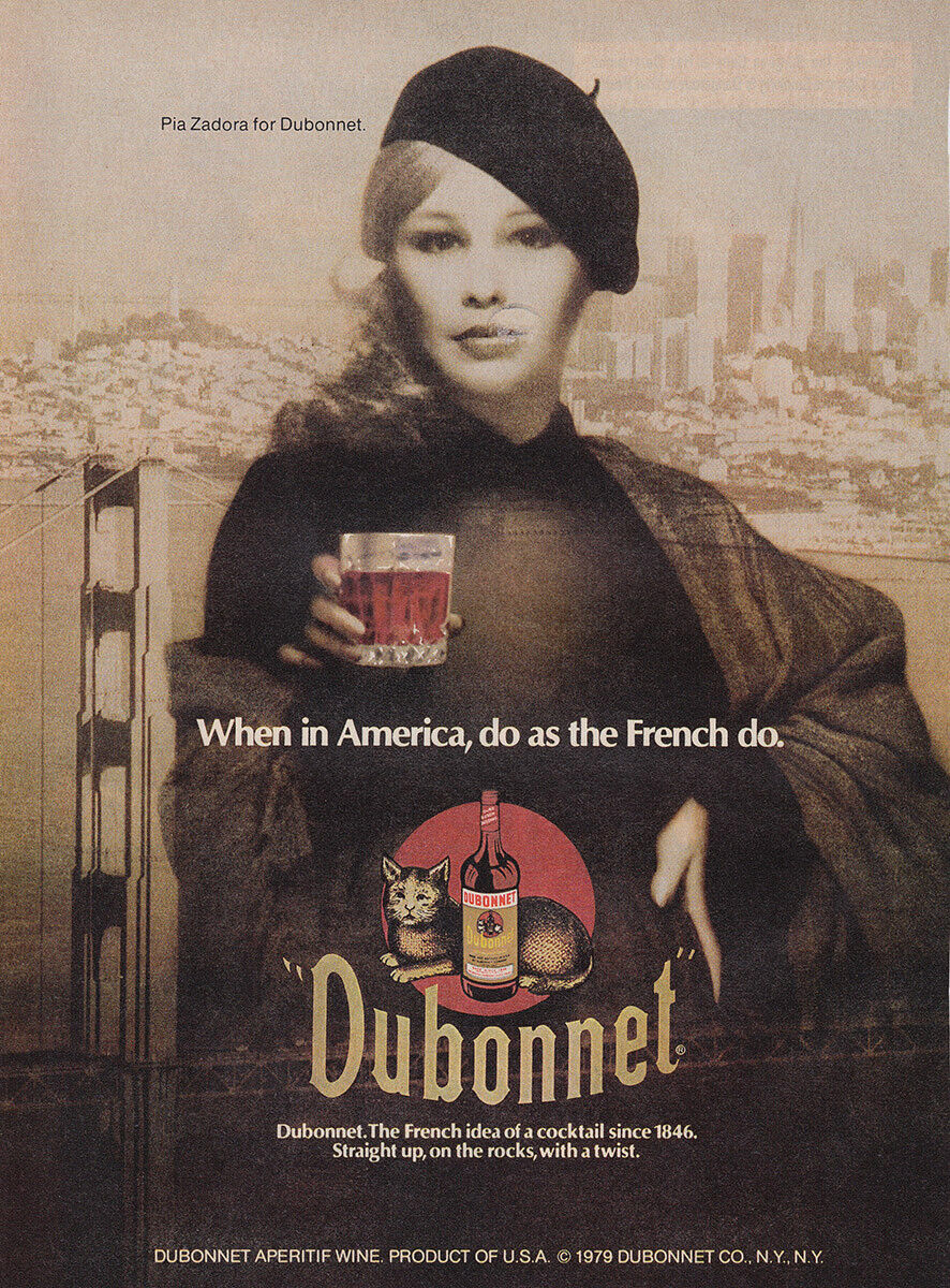 1979 Dubonnet Wine: Pia Zadora Vintage Print Ad