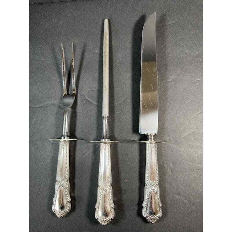 Towle Sterling Silver Handle  TWS350 3 pc Large Carving Set