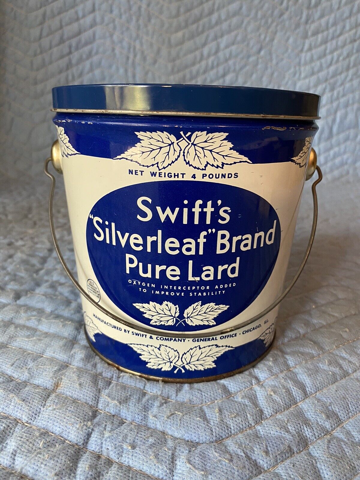 Swift’s Silverleaf Lard Tin Pail