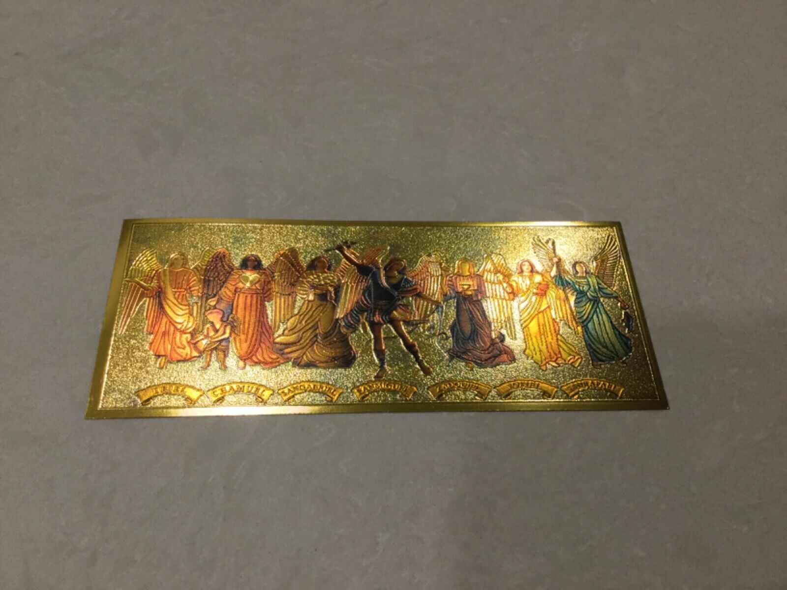 7 Archangels - 7 Acangeles - Gold Color Wallet billl - Money & Protection 1 pc