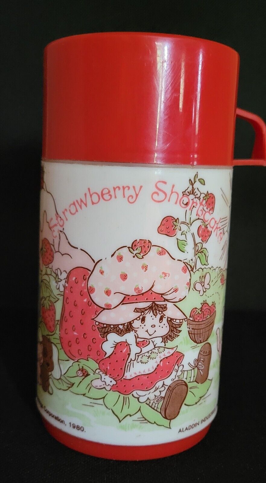 Vintage 1980 Aladdin STRAWBERRY SHORTCAKE Thermos Only~American Greetings Corp.