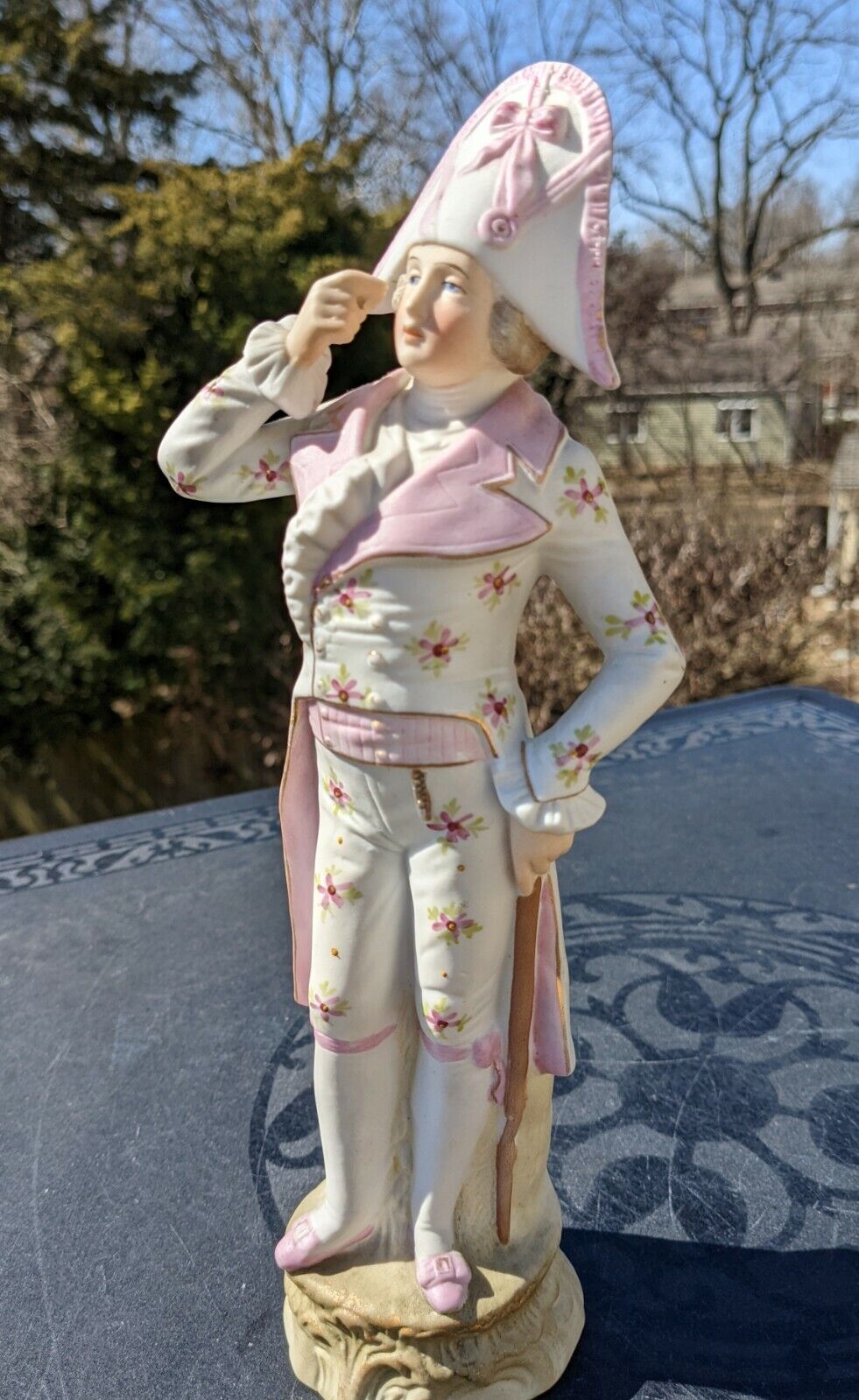 Antique French Bisque Porcelain Gentleman Admiral Figurine Victorian