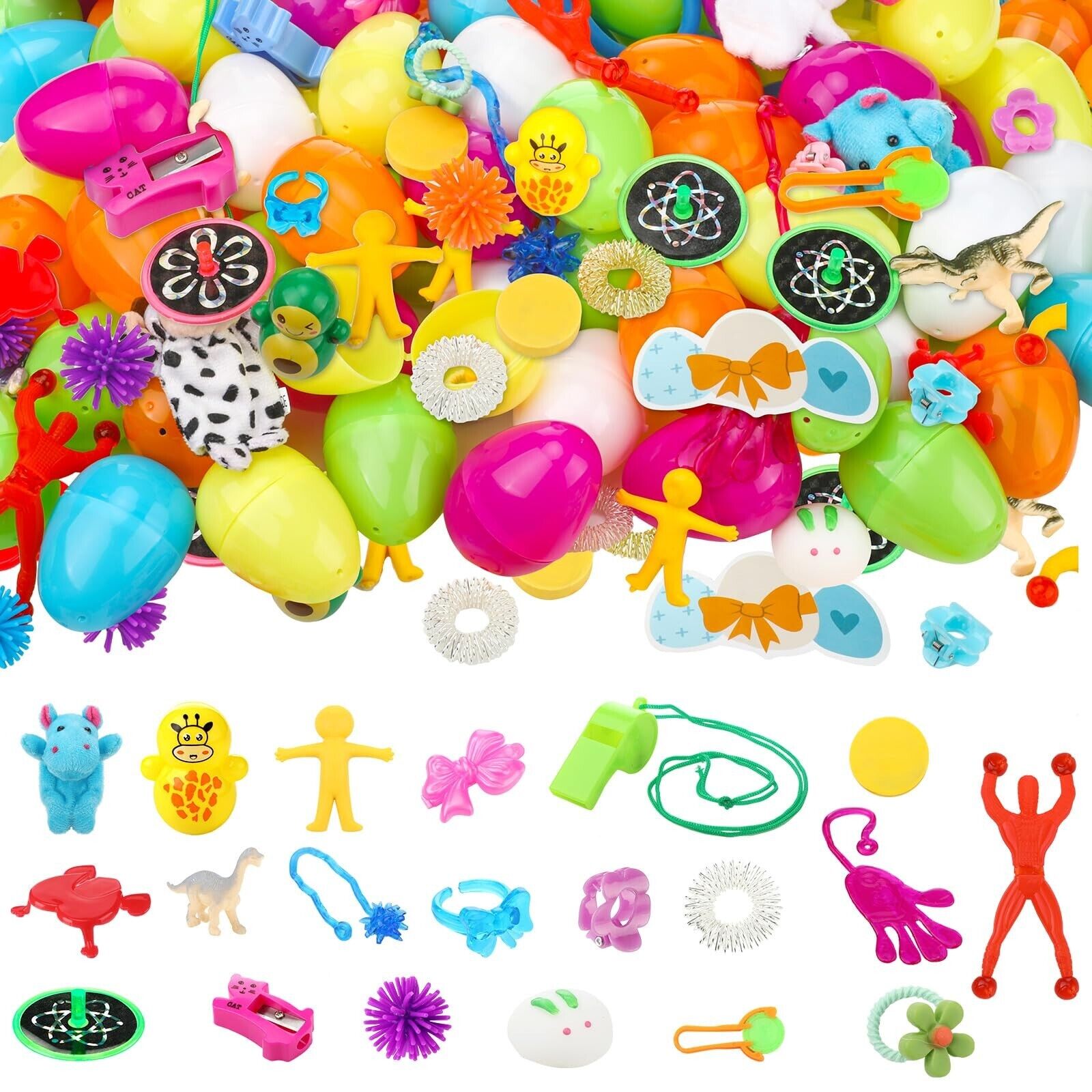 Woanger 800 Pcs Easter Eggs with Toys Inside Pre Filled Easter Eggs with Asso...