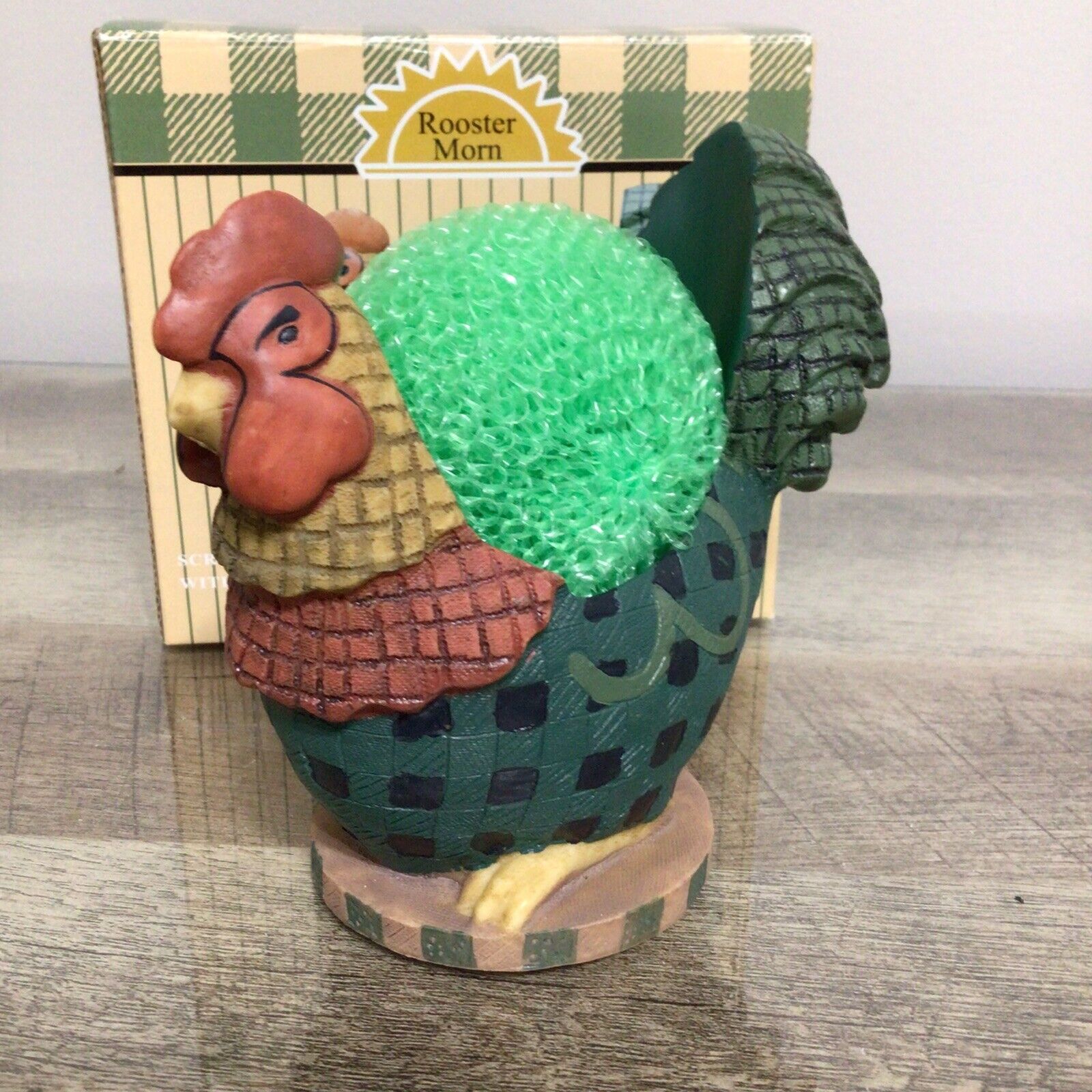 Vintage Ceramic Rooster Kitchen Sink Scrubby Holder Country Farmhouse NEW