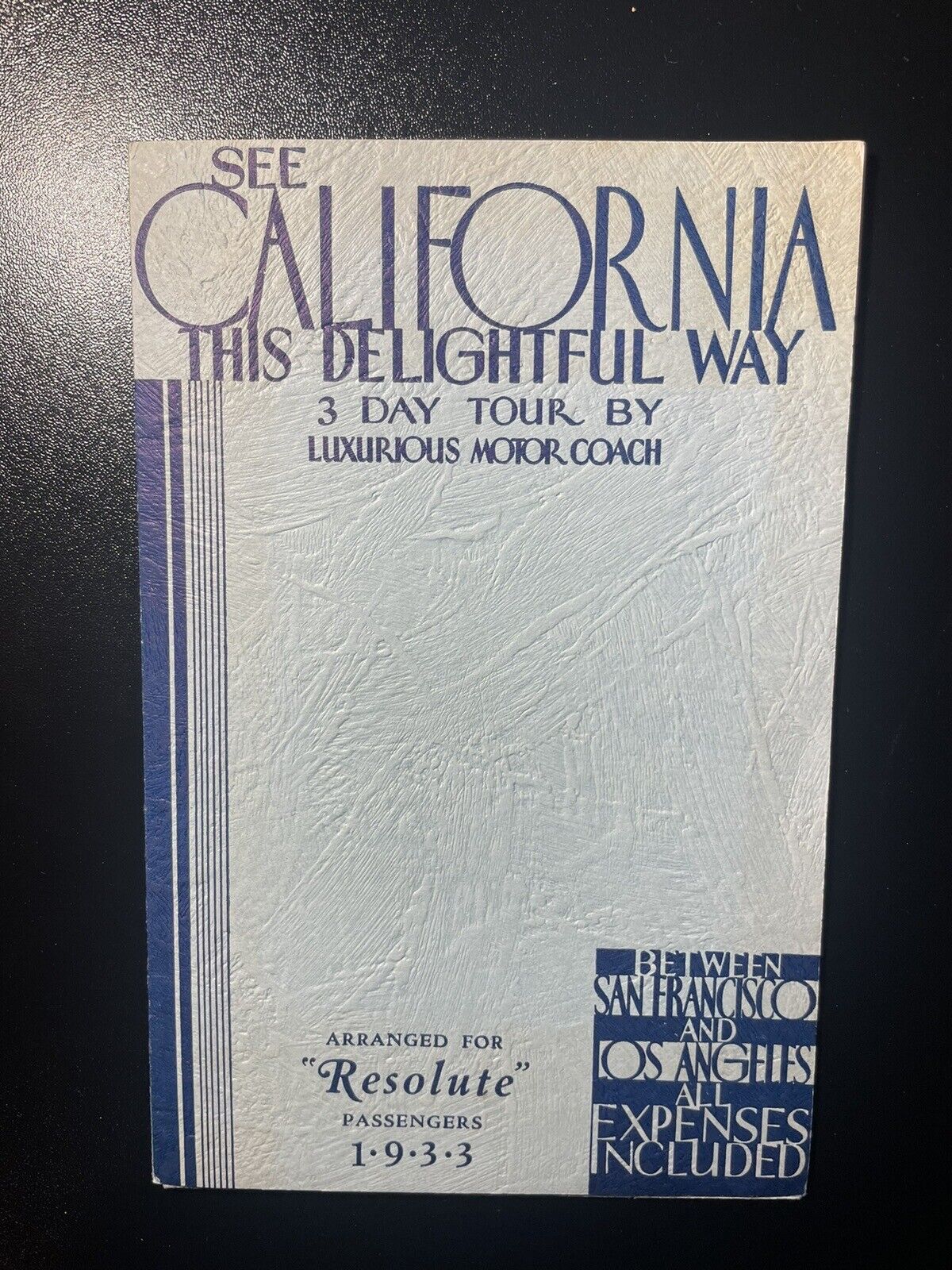 1933 Pamphlet: See California This Delightful Way 3 Day Tour by Motor Coach