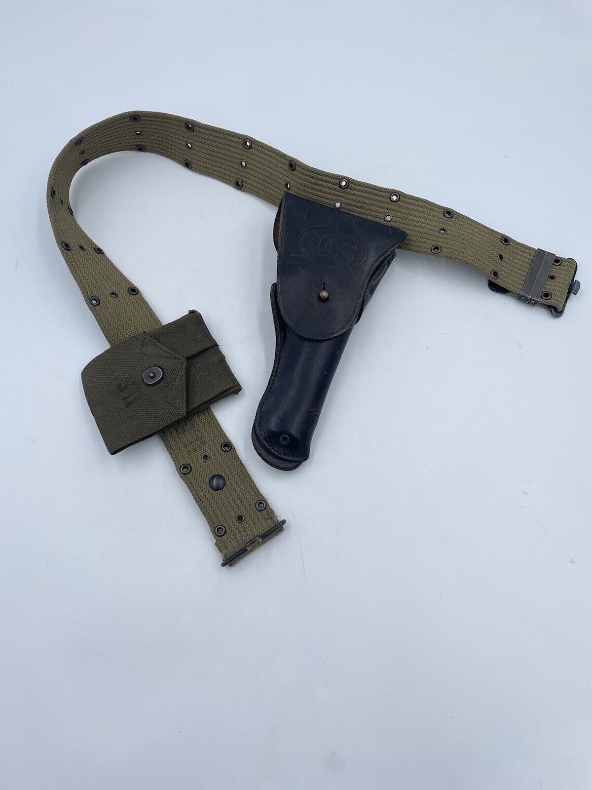 Retro US Army M1916 Holster Belt &Mag Pouch  Colt M1911A1 .45acp Fink