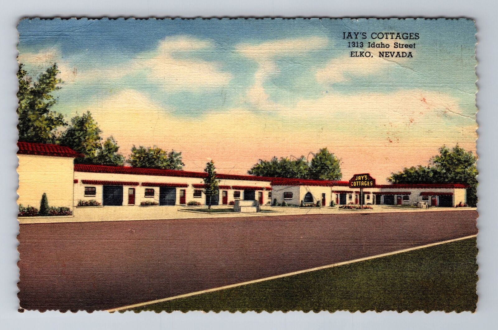 Elko NV-Nevada, Jay's Cottages, Advertising, Antique, Vintage Souvenir Postcard
