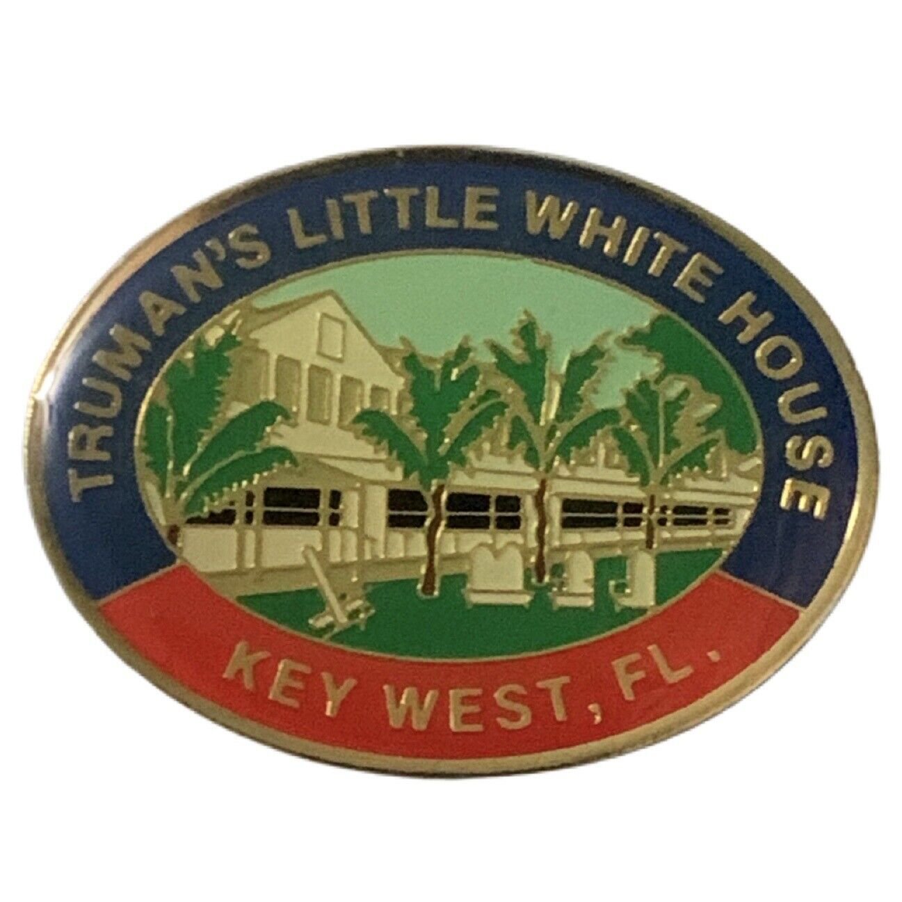 Vintage Truman Little White House Key West Florida Scenic Travel Souvenir Pin