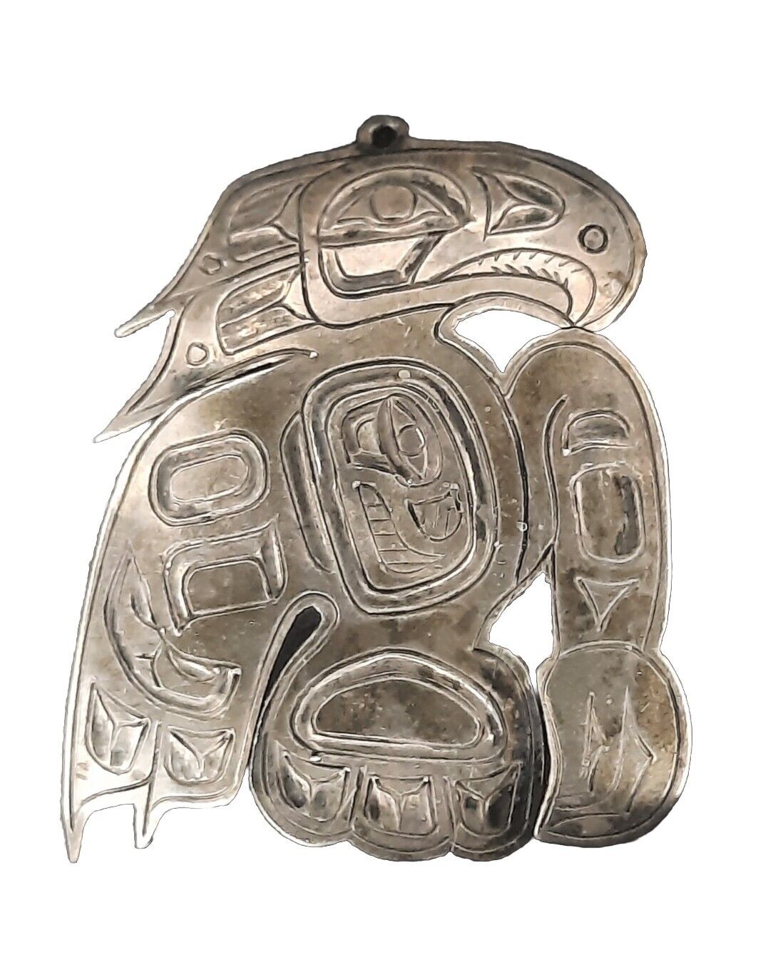 Northwest First Nations Alaskan Tlingit Artist Gene Chilton Eagle Sterling 1980