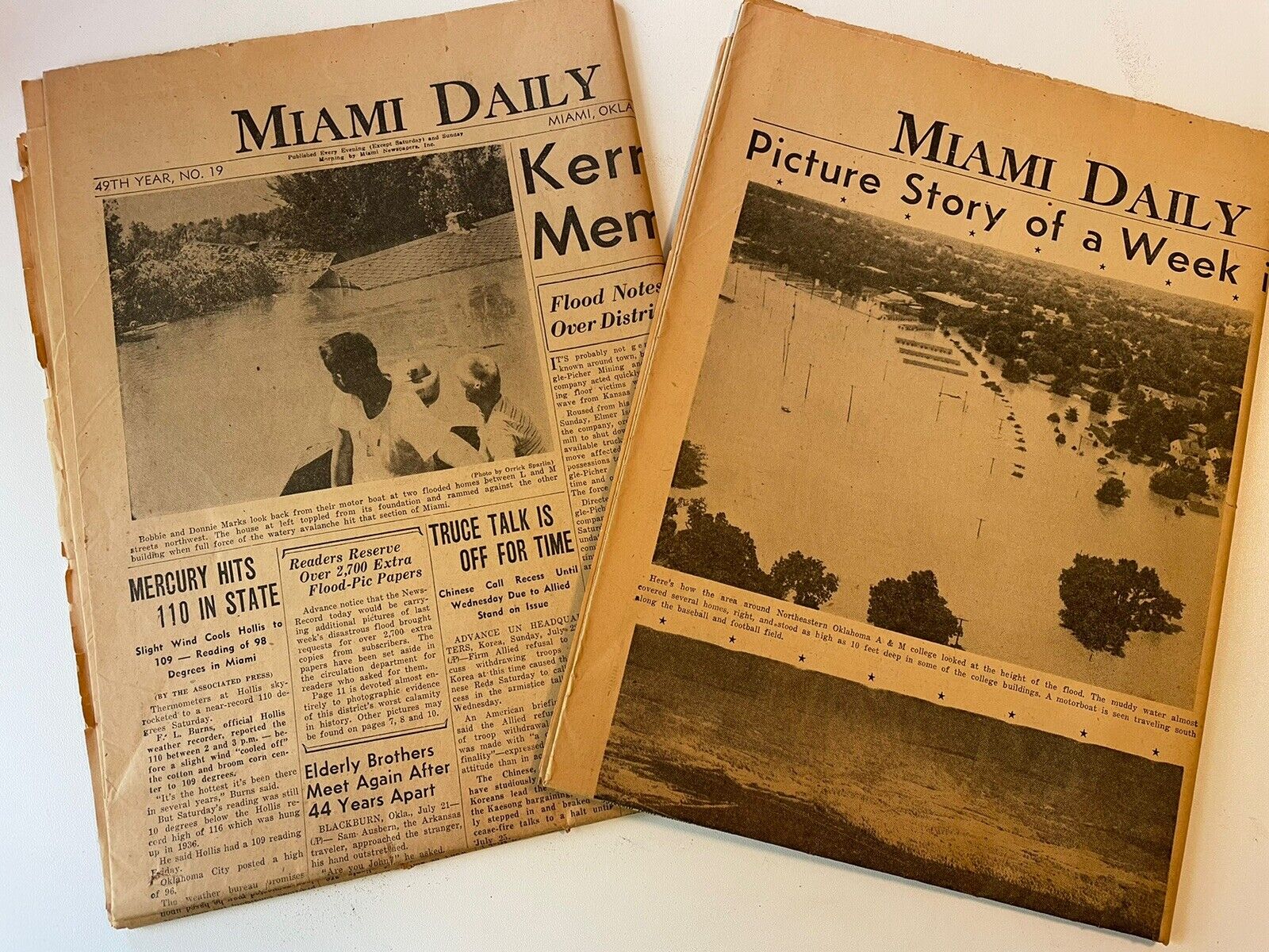Miami Daily News 07/ 22/ 1951, 20-pgs Historic Neosho Flood w/ pics Ottawa Cty