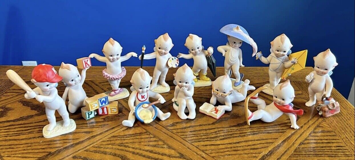 Lot Of 12 Kewpies Franklin Mint Collector Kewpie Dolls Figurine New Vintage