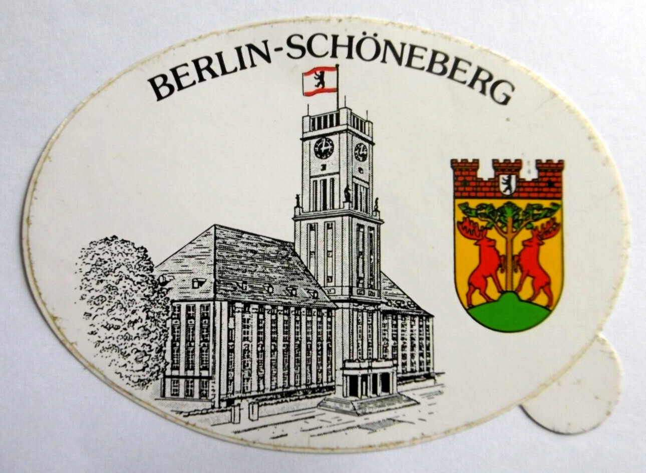 Souvenir-Aufkleber Berlin Schöneberg Town Hall Kennedy Platz Tempelhof 80er
