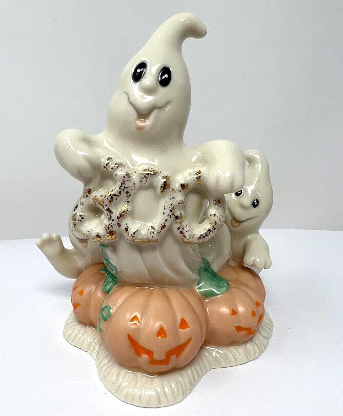 Lenox Halloween Boo Scary Ghost With Pumpkins Figurine 2001