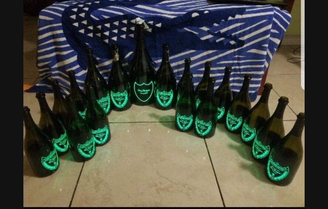 10 Dom perignon luminous empty bottle. All size available.