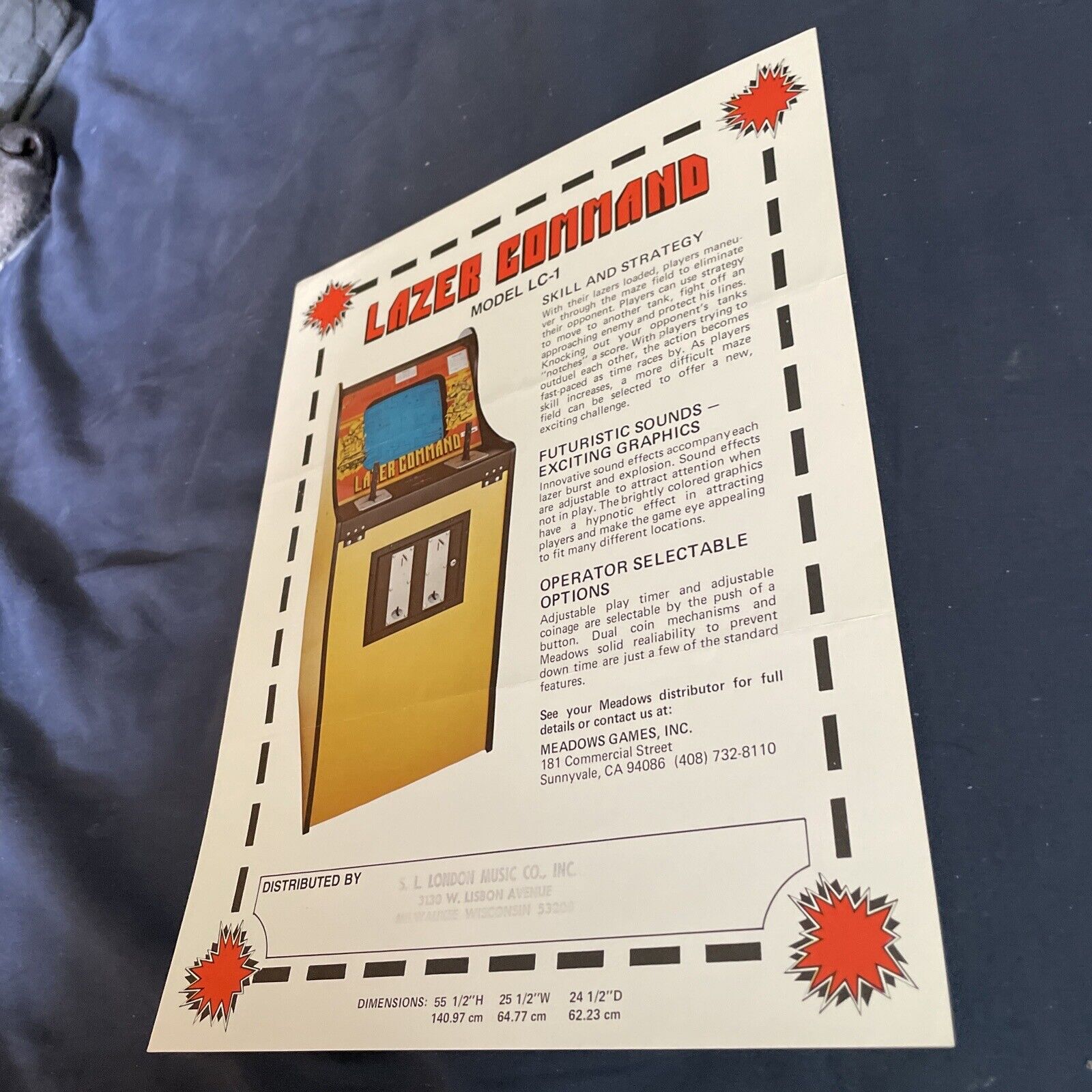 Lazer  Command Coinop Original Flyer