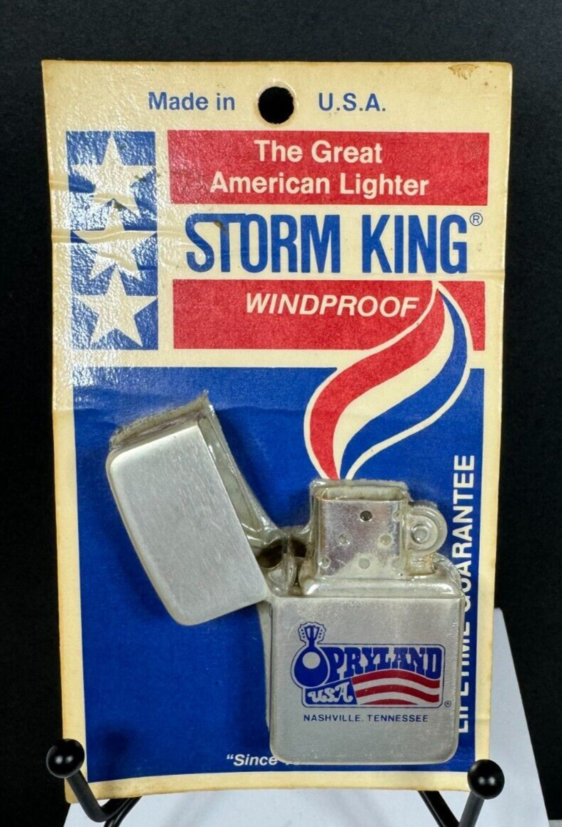 Vintage Storm King OPRYLAND USA Nashville TN Silver Tone Cigarette Lighter - NEW