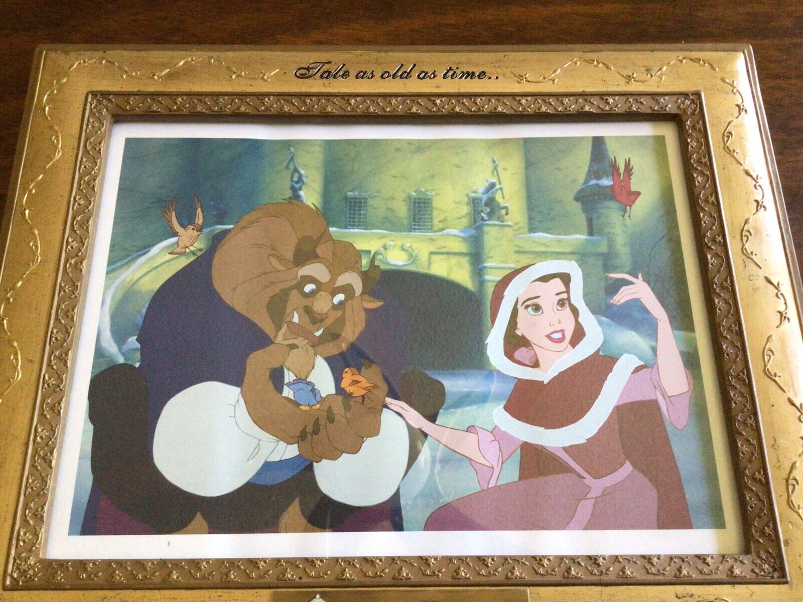 Original Framed Beauty And The Beast Walt Disney Belle Tames the Beast LE Print