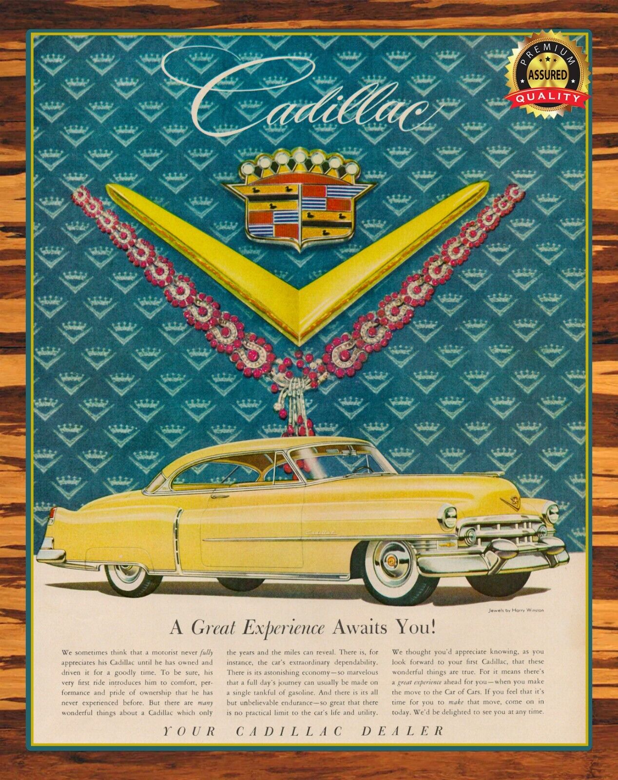 Cadillac - A Great Experience Awaits You - 1950 - Restored - Metal Sign 11 x 14