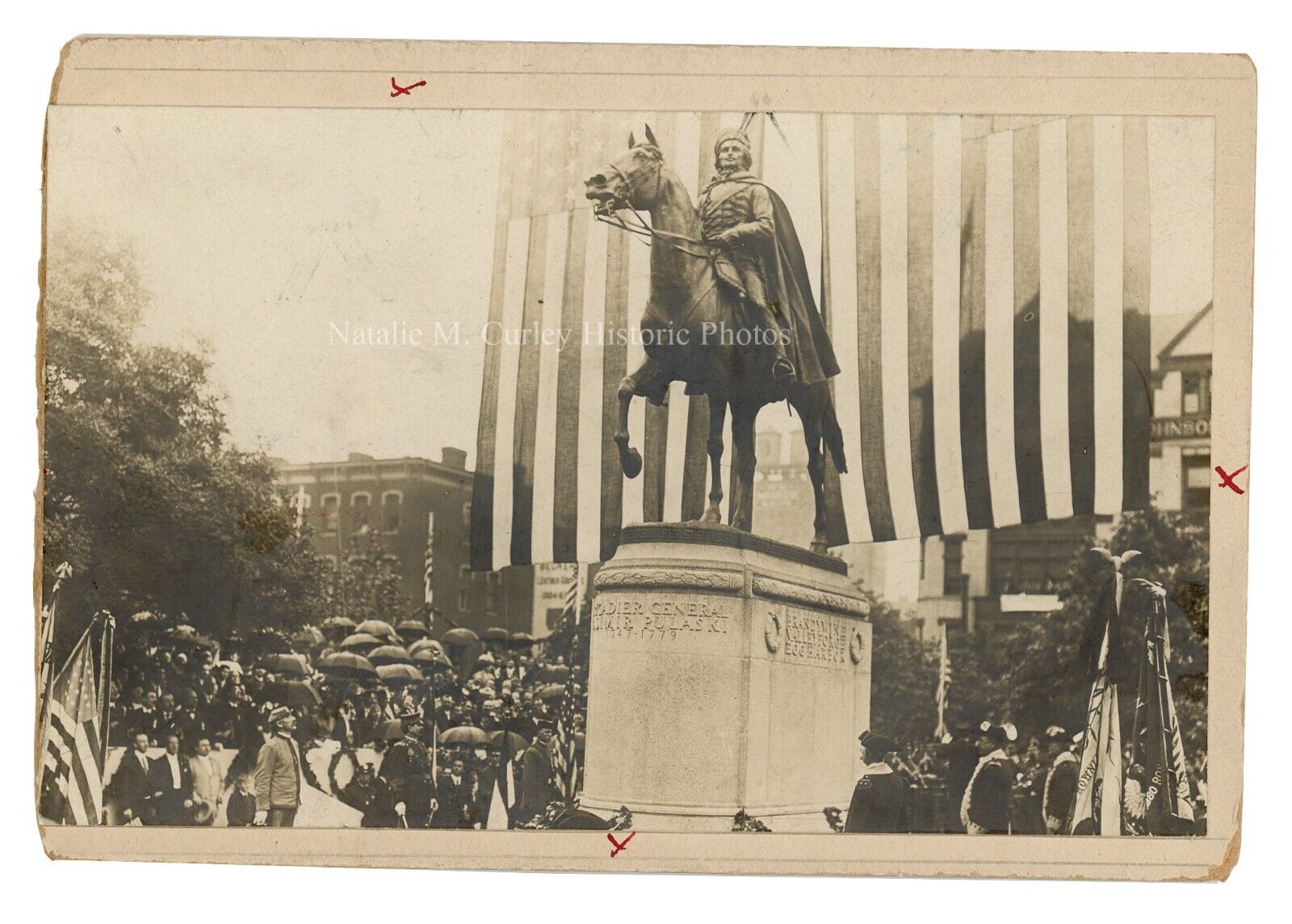 c1910 Rev War General Casimir Pulaski Washington DC Monument Dedication Press Ph