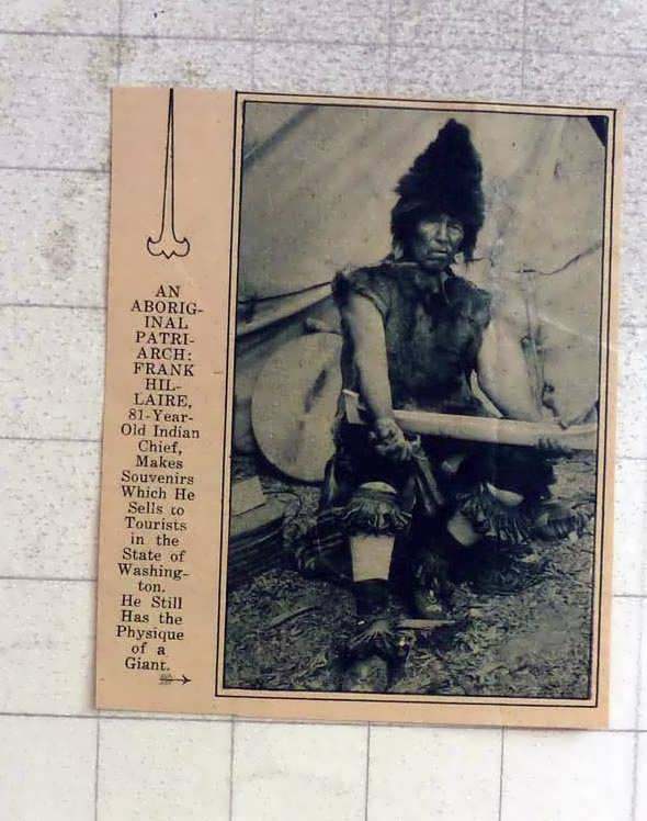 1927 81-year-old Indian Chief Frank Hillaire In Washington State